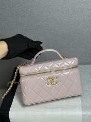 Uubags Chanel Classic Vanity with Chain in Light Pink Grained Patent Calfskin 17x19.5x5cm - 5