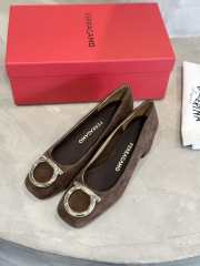 Uubags Ferragamo Large Gancini buckle high heels in moroccan brown 4cm - 1
