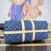 Uubags Louis Vuitton M27943 Keepall 45 Bag Blue Denim Fabric 45x27x20cm - 6