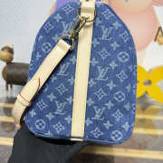 Uubags Louis Vuitton M27943 Keepall 45 Bag Blue Denim Fabric 45x27x20cm - 2