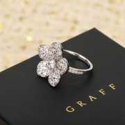 Uubags Graff Wild Flower Large Pavé Diamond Ring White Gold - 2