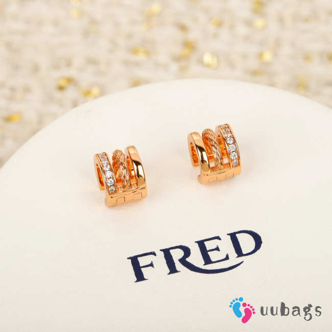 Uubags Fred Force 10 rise ear cuff 18K pink gold and white diamonds - 1