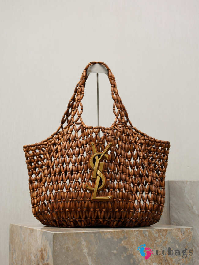 Uubags YSL Icare medium bag in wood beads light wood and brick 31–46x28x16cm  - 1