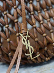 Uubags YSL Panier small in wood beads light wood and brick 28–49x35x30cm - 6