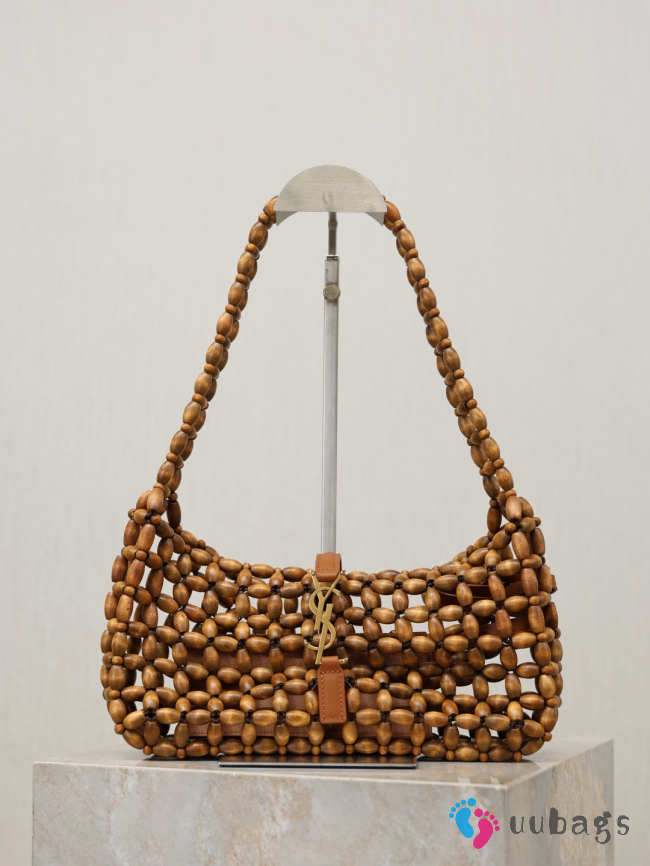 Uubags YSL Le 5 À 7 Wooden Bead handbag light wood and brick 21-28x15x6cm - 1