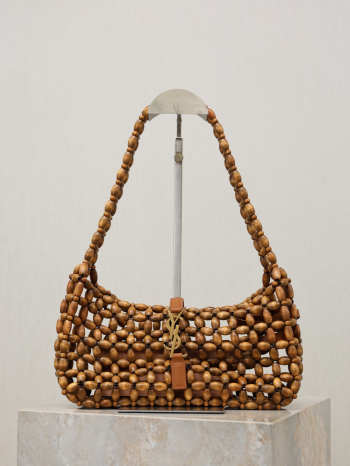 Uubags YSL Le 5 À 7 Wooden Bead handbag light wood and brick 21-28x15x6cm