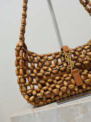 Uubags YSL Le 5 À 7 Wooden Bead handbag light wood and brick 21-28x15x6cm - 3