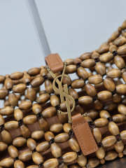 Uubags YSL Le 5 À 7 Wooden Bead handbag light wood and brick 21-28x15x6cm - 6