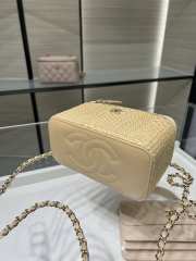Uubags Chanel classic long vanity bag with shoulder strap braided raffia yarn & gold-colored metal in beige 9.5x17x8cm - 2