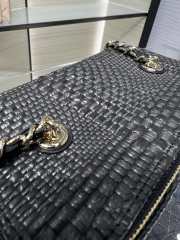 Uubags Chanel classic long vanity bag with shoulder strap braided raffia yarn & gold-colored metal in black 9.5x17x8cm - 3