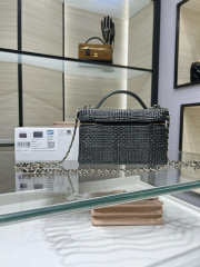 New Arrivals 2026 Chanel classic vanity bag with shoulder strap braided raffia yarn & gold-colored metal black 17x19.5x5cm - 4