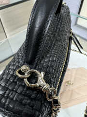 New Arrivals 2026 Chanel classic vanity bag with shoulder strap braided raffia yarn & gold-colored metal black 17x19.5x5cm - 3