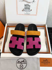 Uubags Hermes Chypre Sandal Suede Goatskin & Rose Chapas Orange Synthetique - 1