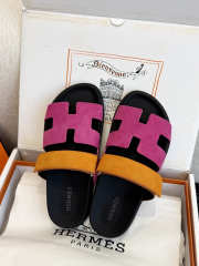 Uubags Hermes Chypre Sandal Suede Goatskin & Rose Chapas Orange Synthetique - 6