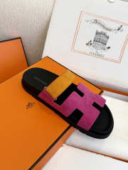 Uubags Hermes Chypre Sandal Suede Goatskin & Rose Chapas Orange Synthetique - 5