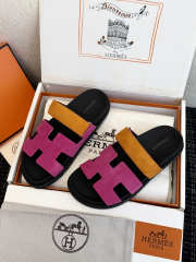 Uubags Hermes Chypre Sandal Suede Goatskin & Rose Chapas Orange Synthetique - 3