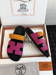 Uubags Hermes Chypre Sandal Suede Goatskin & Rose Chapas Orange Synthetique - 2