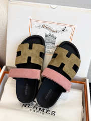 Uubags Hermes Chypre Sandal Suede In Army Pink  - 6