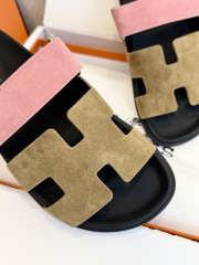 Uubags Hermes Chypre Sandal Suede In Army Pink  - 5