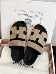 Uubags Hermes Chypre sandal in suede goatskin beige sable - 6