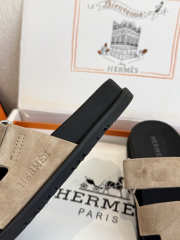 Uubags Hermes Chypre sandal in suede goatskin beige sable - 4
