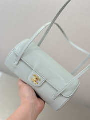 Uubags Chanel Small Bowling Bag Grained Shiny Calfskin & Gold-Tone Metal In Light Blue 10x20.5x10cm - 6
