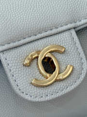 Uubags Chanel Small Bowling Bag Grained Shiny Calfskin & Gold-Tone Metal In Light Blue 10x20.5x10cm - 2