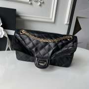 Uubags Chanel medium handbag 2.55 calfskin with wrinkled effect & gold-plated metal in black 24x16x7.5cm - 2