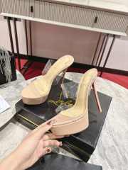 Uubags Christian Louboutin Just Nothing Alta 15cm Patent Leather Sandal Heels In Beige - 4