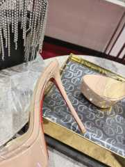 Uubags Christian Louboutin Just Nothing Alta 15cm Patent Leather Sandal Heels In Beige - 2