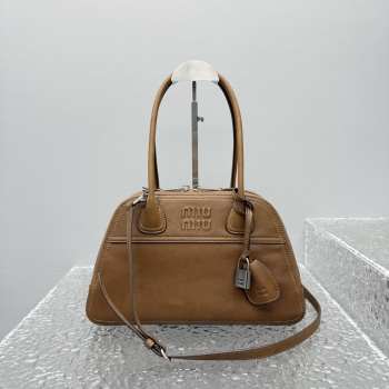 Uubags Miu Miu medium Vivant nappa leather bag in caramel 32x19.5x11cm