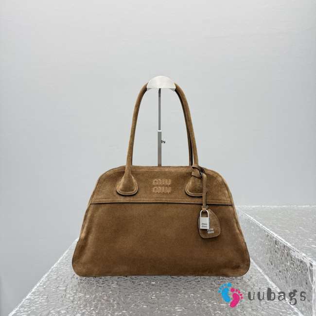 Uubags Miu Miu large Vivant nappa leather bag in cocoa brown 40x24x13cm - 1