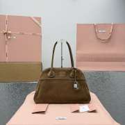 Uubags Miu Miu large Vivant nappa leather bag in cocoa brown 40x24x13cm - 5