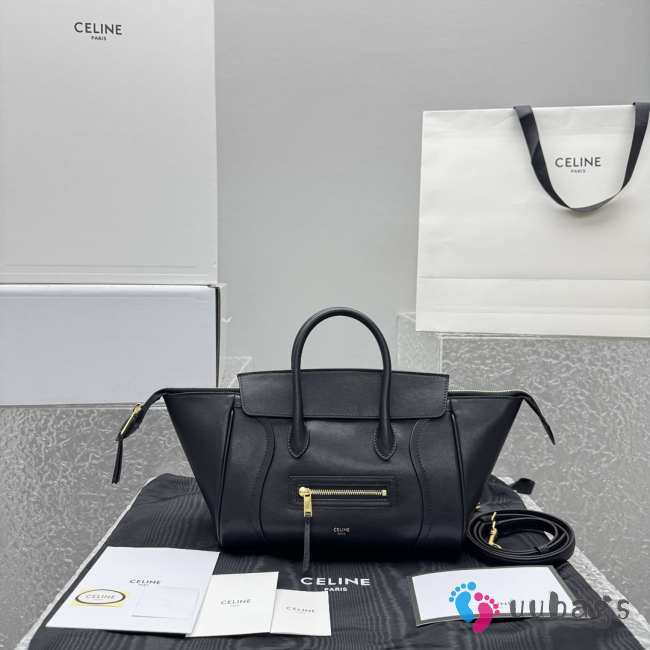 Uubags Celine Small Little Luggage In Black Supple Shiny Lambskin 11x15.5x24cm - 1