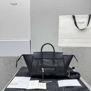 Uubags Celine Small Little Luggage In Black Supple Shiny Lambskin 11x15.5x24cm