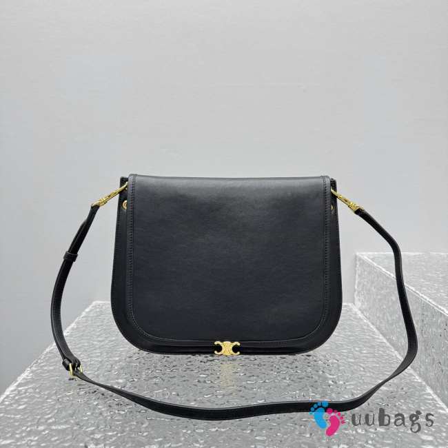 Uubags Celine Medium Soft Triomphe Besace In Black Supple Shiny Lambskin 32x26x2cm - 1