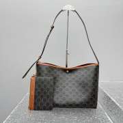 Uubags Celine Soft Shopper Bag In Tan Triomphe Canvas and Calfskin 32.5x24.5x14cm - 4