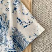 Uubags Louis Vuitton Printed Cotton Pique T-Shirt Monogram City Walk White and Blue - 6