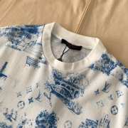 Uubags Louis Vuitton Printed Cotton Pique T-Shirt Monogram City Walk White and Blue - 4