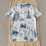 Uubags Louis Vuitton Printed Cotton Pique T-Shirt Monogram City Walk White and Blue - 2