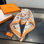 Uubags Hermes scarf in silk twill with hand-rolled edges cooked orange 88.5x88.5cm - 2