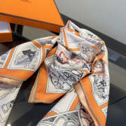 Uubags Hermes scarf in silk twill with hand-rolled edges cooked orange 88.5x88.5cm - 5