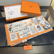 Uubags Hermes scarf in silk twill with hand-rolled edges cooked orange 88.5x88.5cm - 6