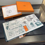 Uubags Hermes scarf in silk twill with hand-rolled edges white 88.5x88.5cm - 2