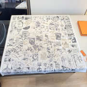 Uubags Hermes scarf in silk twill with hand-rolled edges grey 88.5x88.5cm - 1