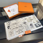 Uubags Hermes scarf in silk twill with hand-rolled edges grey 88.5x88.5cm - 4