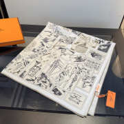 Uubags Hermes scarf in silk twill with hand-rolled edges grey 88.5x88.5cm - 2