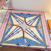 Uubags Louis Vuitton monogram confidential square silk scarf in pink 90x90cm - 1