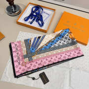 Uubags Louis Vuitton monogram confidential square silk scarf in pink 90x90cm - 6