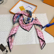 Uubags Louis Vuitton monogram confidential square silk scarf in pink 90x90cm - 5